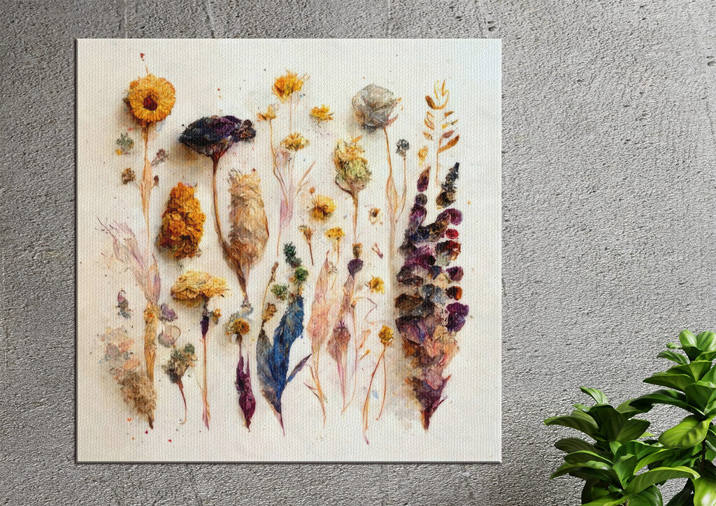 A group of dried flowers