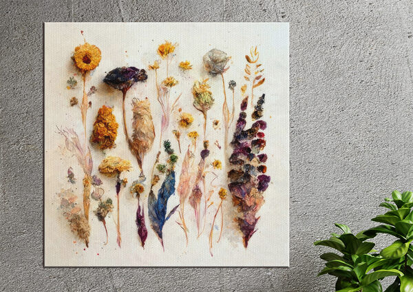 A group of dried flowers