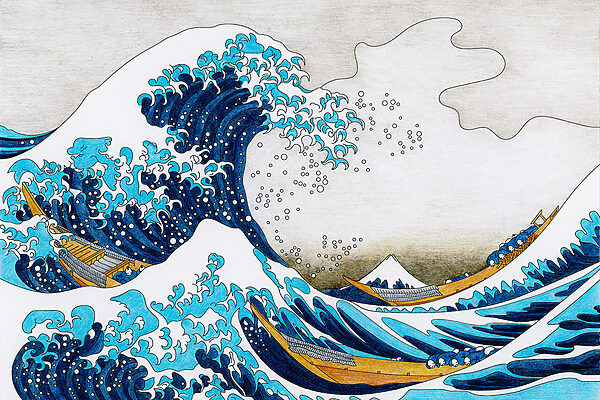 A large wave of water