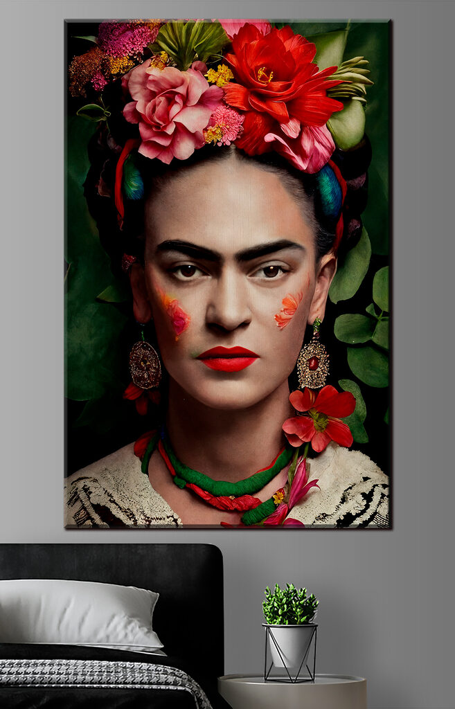 A woman with flowers in her hair