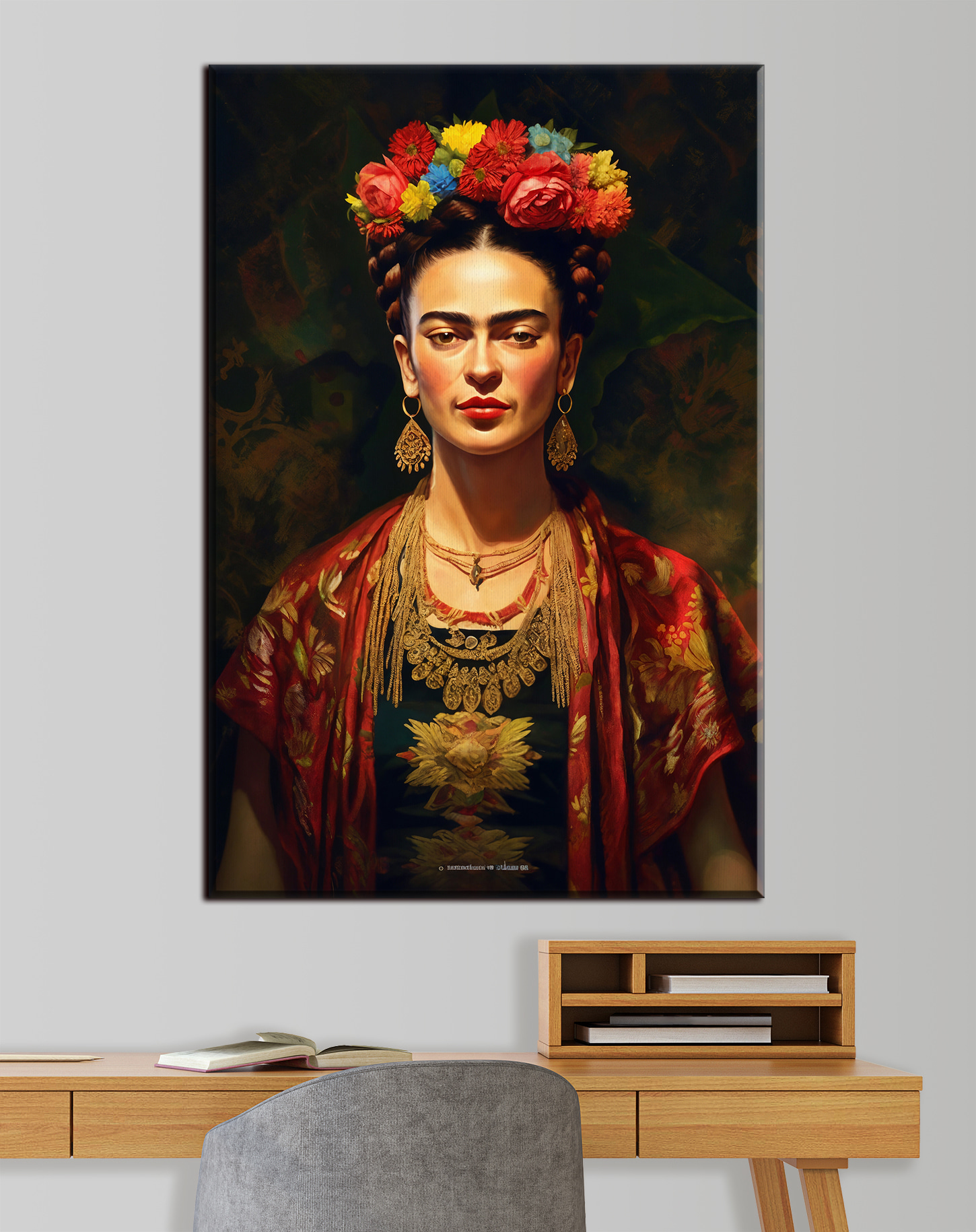 A woman with flowers in her hair