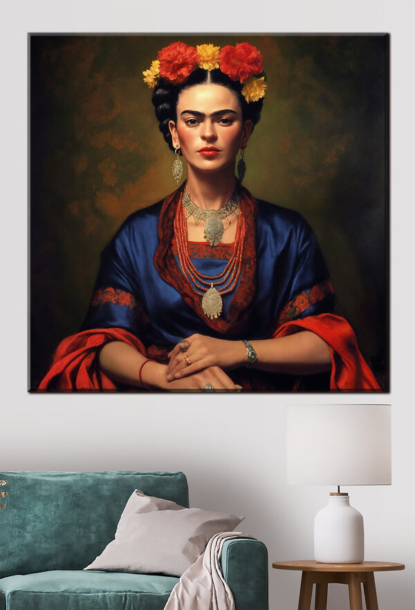 A painting of a woman with flowers in her hair