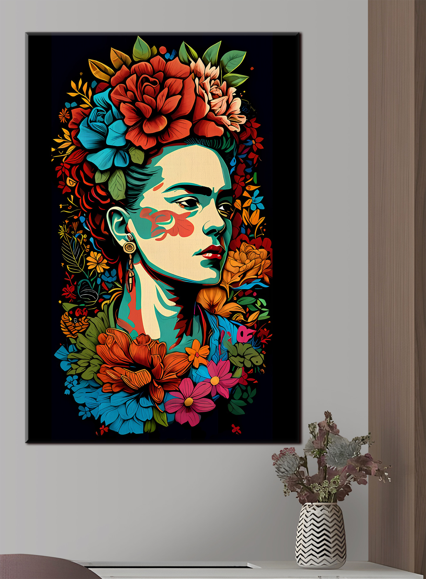 A woman with flowers in her hair A woman with flowers in her hair