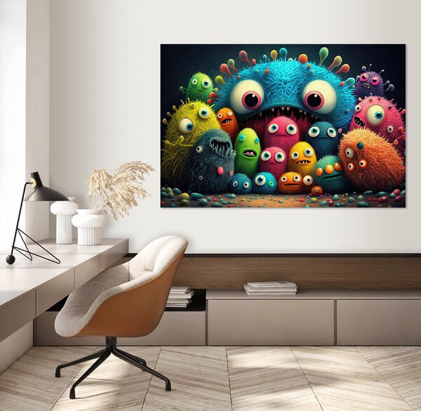 A group of colorful monsters A group of colorful monsters