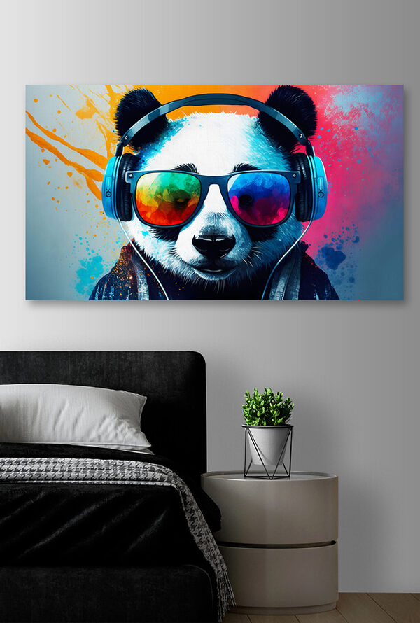 Cuadros Un panda con auriculares y gafas de sol (SKU: s33547) Cuadros Cuadros Un panda con auriculares y gafas de sol (SKU: s33547)