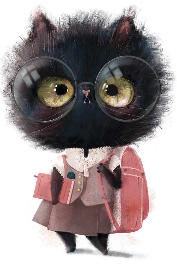 A cat wearing glasses and a school uniform A cat wearing glasses and a school uniform
