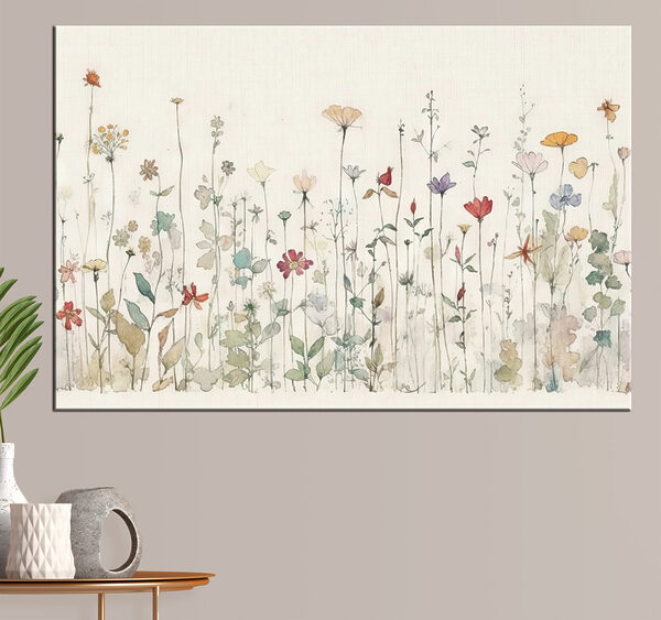 A drawing of flowers and plants