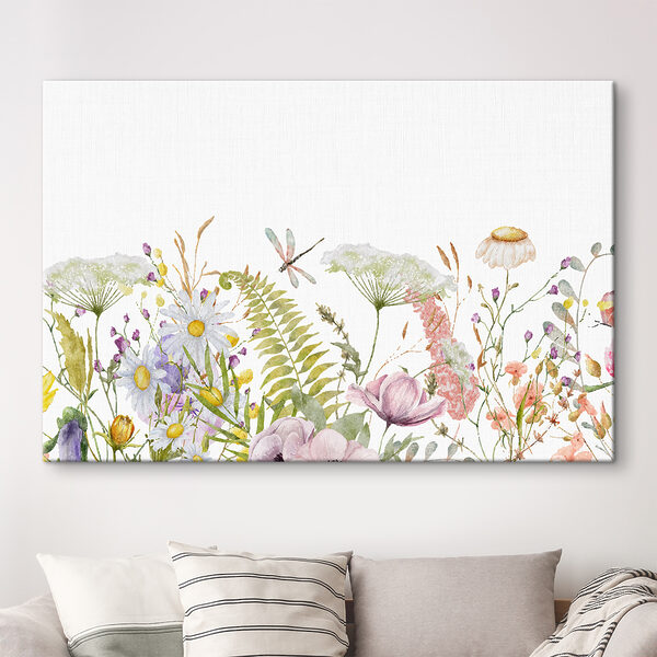 Cuadros Cuadros Una acuarela de flores y libélulas (SKU: s34153)