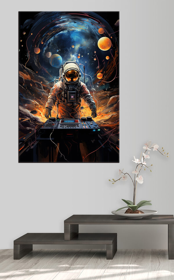 Cuadros Un astronauta en el espacio con una máquina (SKU: s34216) Cuadros Cuadros Un astronauta en el espacio con una máquina (SKU: s34216)