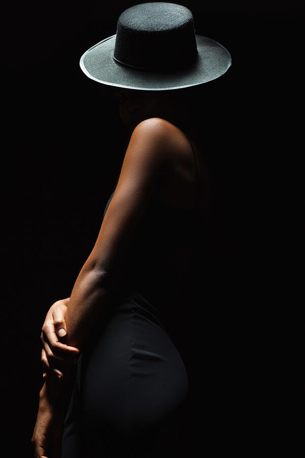 A woman in a hat