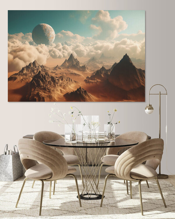 Cuadros Un paisaje de montañas y nubes