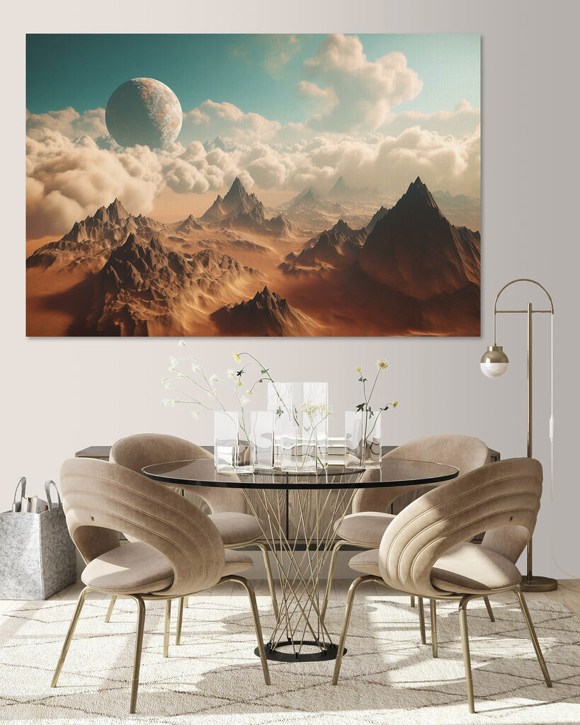 A landscape of mountains and clouds A landscape of mountains and clouds