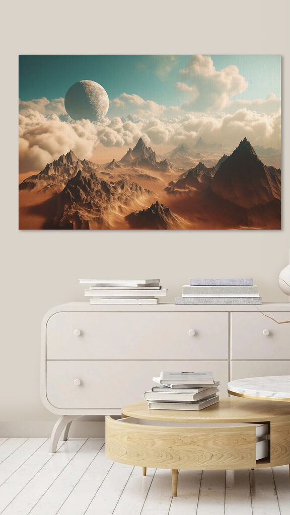 A landscape of mountains and clouds A landscape of mountains and clouds