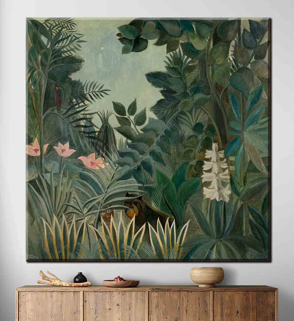 Cuadros Un cuadro de una selva con plantas y flores