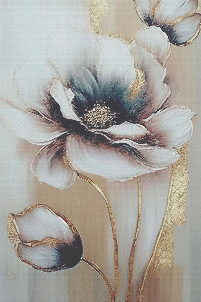 A painting of a flower