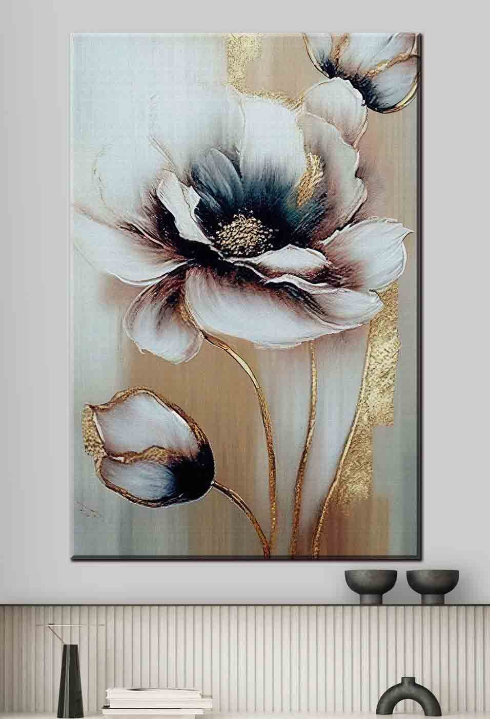 A painting of a flower