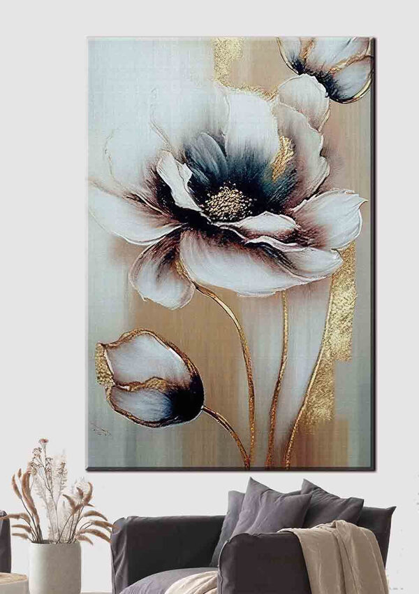 A painting of a flower