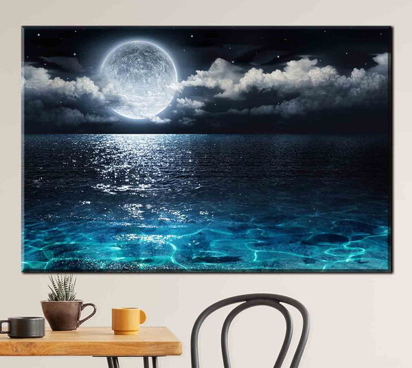 Cuadros Cuadros La luna sobre el agua por la noche (SKU: s35167)