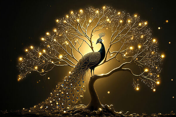 A peacock on a tree