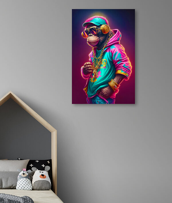 A monkey wearing a hat and sunglasses A monkey wearing a hat and sunglasses