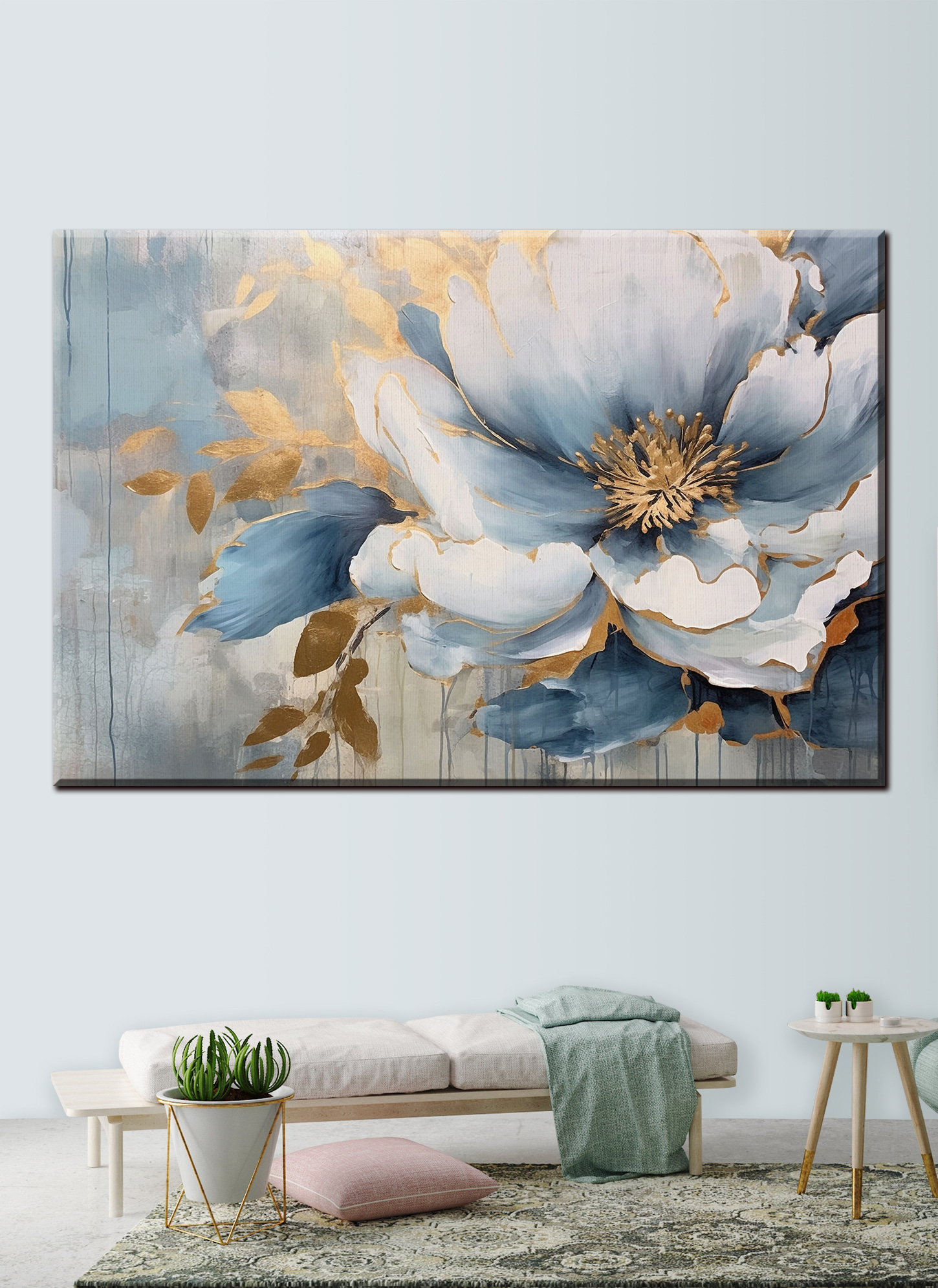 A painting of a flower