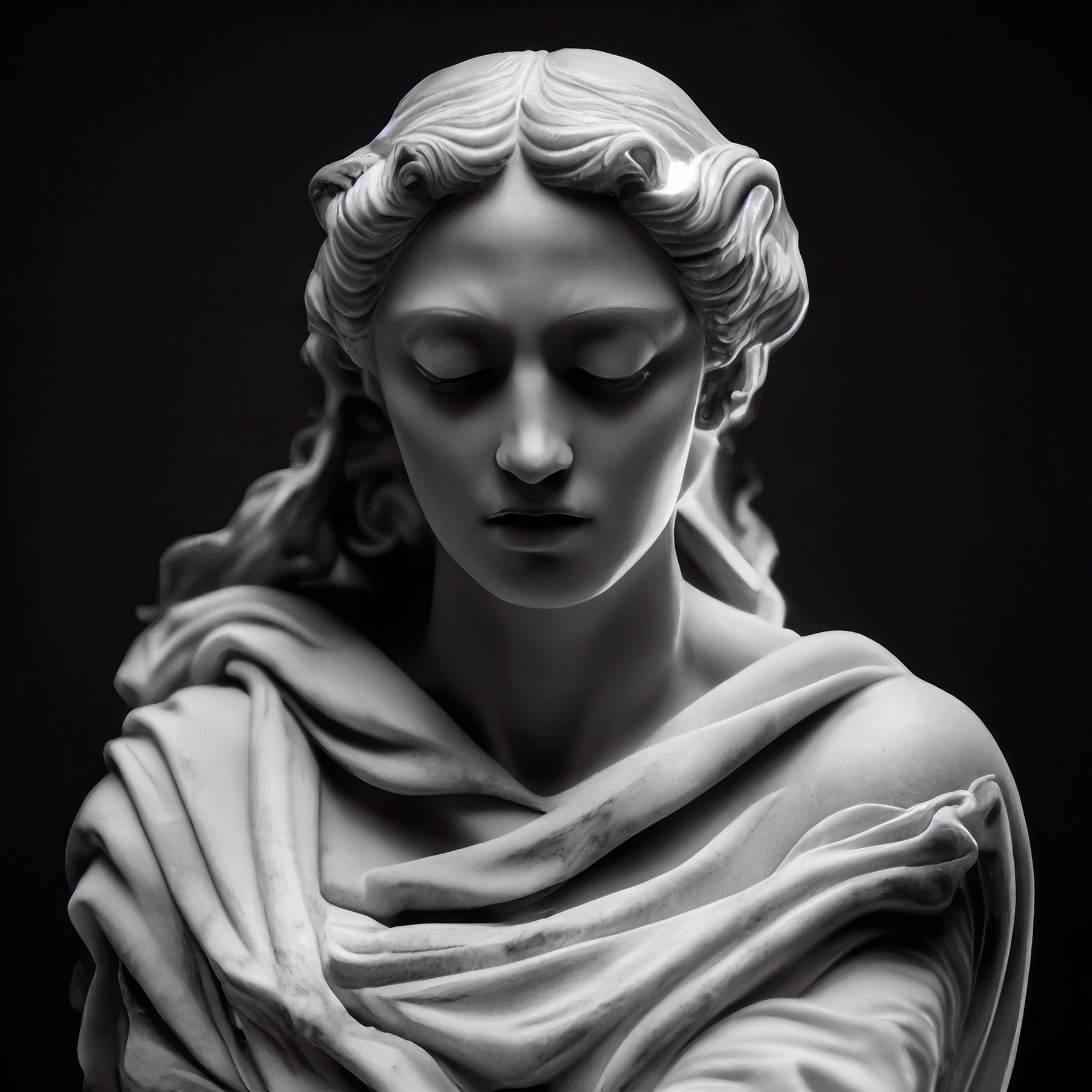 A statue of a woman