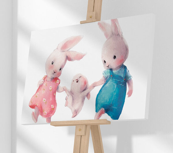 Cuadros A group of bunnies holding hands (SKU: s34997) Cuadros A group of bunnies holding hands (SKU: s34997)