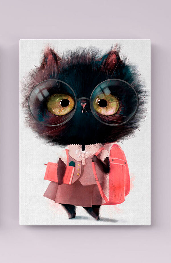 Cuadros Un gato con gafas y uniforme escolar (SKU: s34994) Cuadros Cuadros Un gato con gafas y uniforme escolar (SKU: s34994)