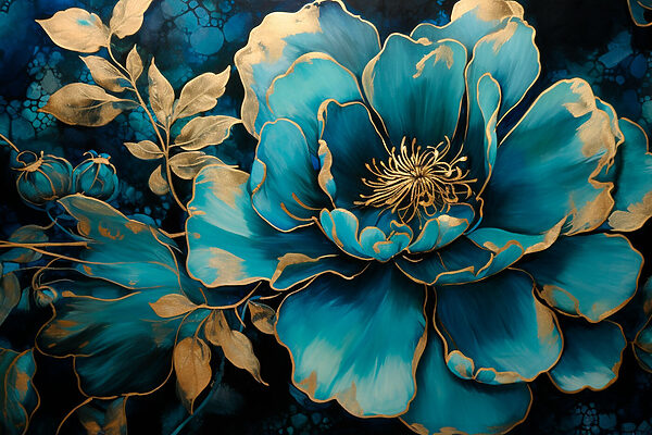 A painting of a flower