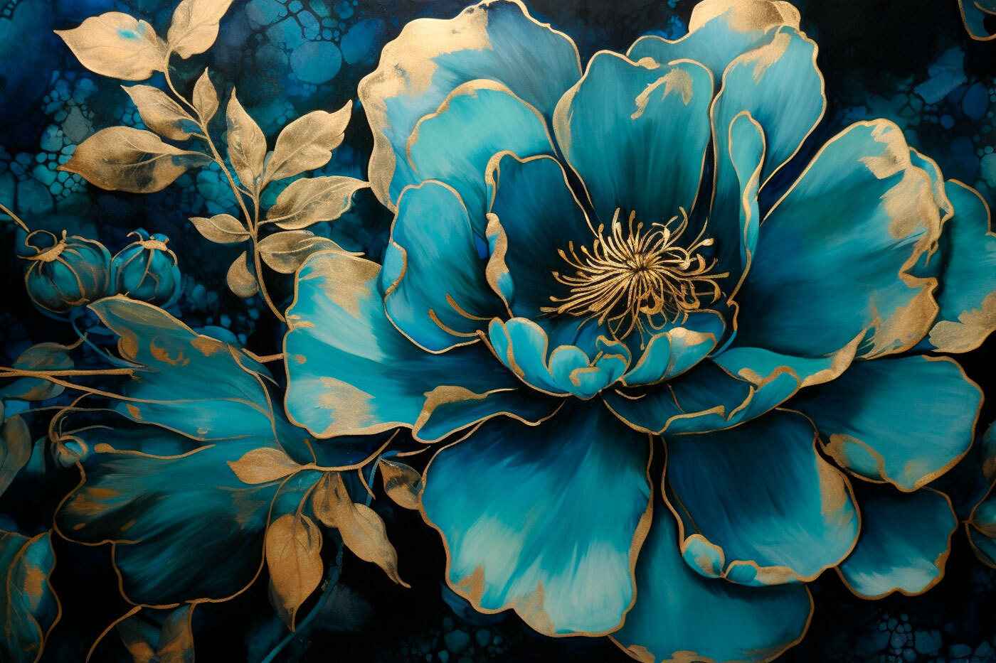 A painting of a flower