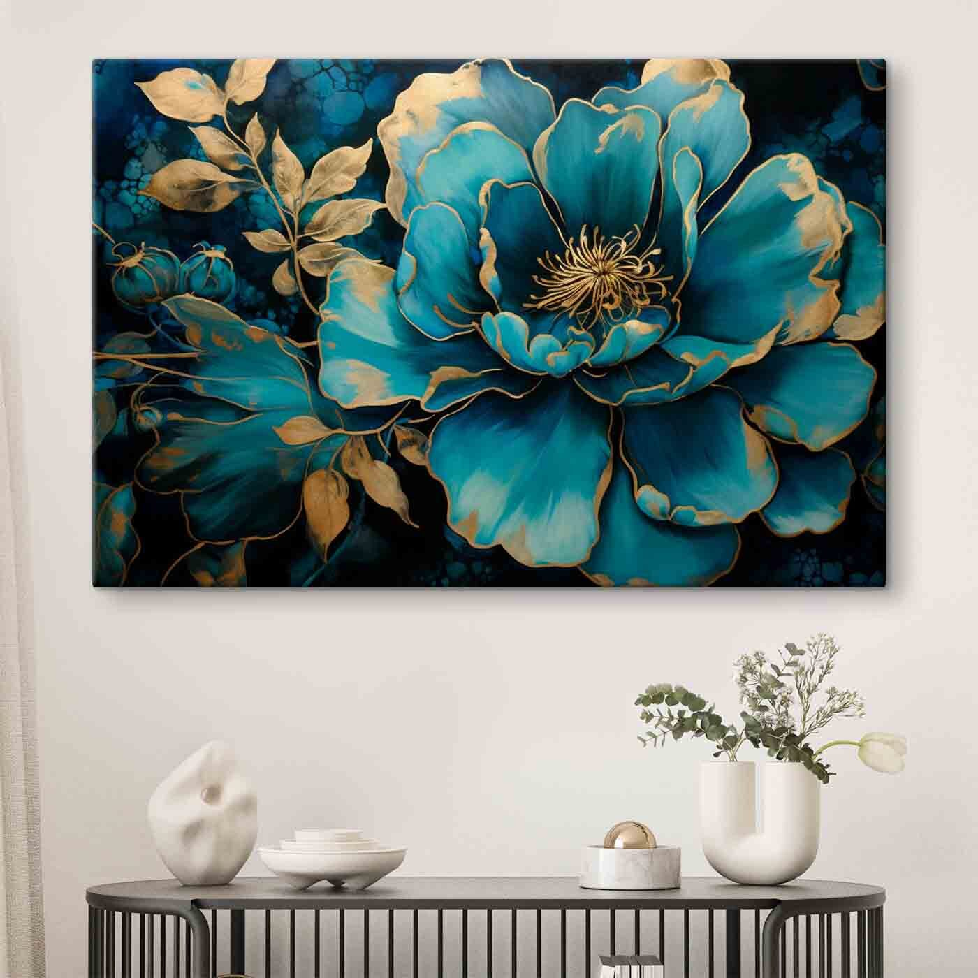 A painting of a flower