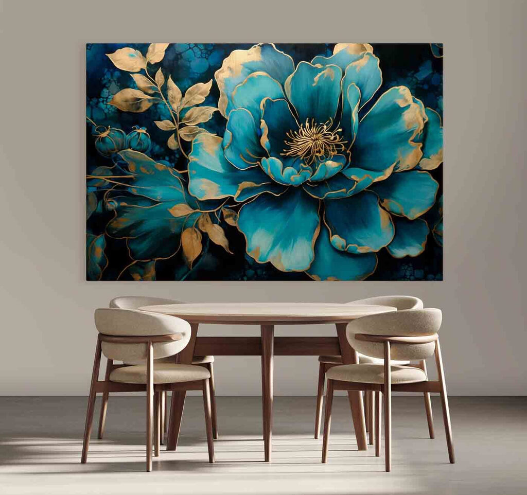 A painting of a flower