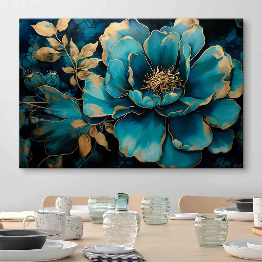 A painting of a flower