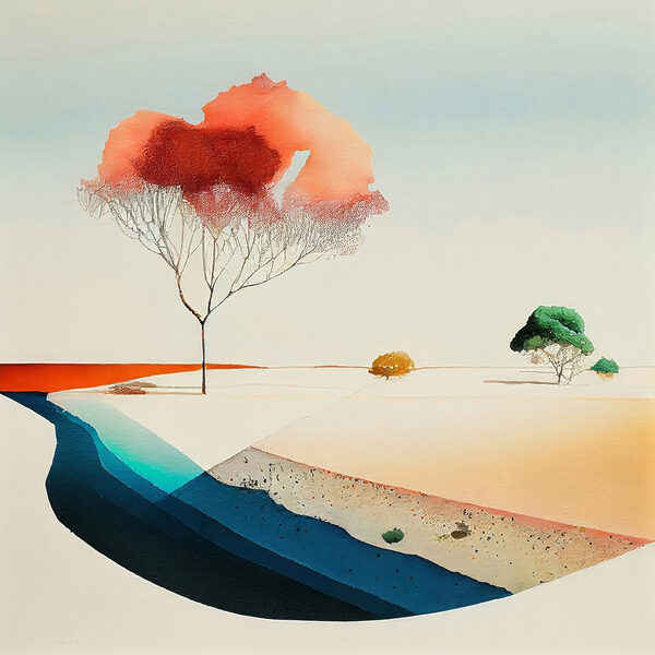 A watercolor painting of a tree