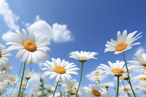 A group of white and yellow flowers A group of white and yellow flowers