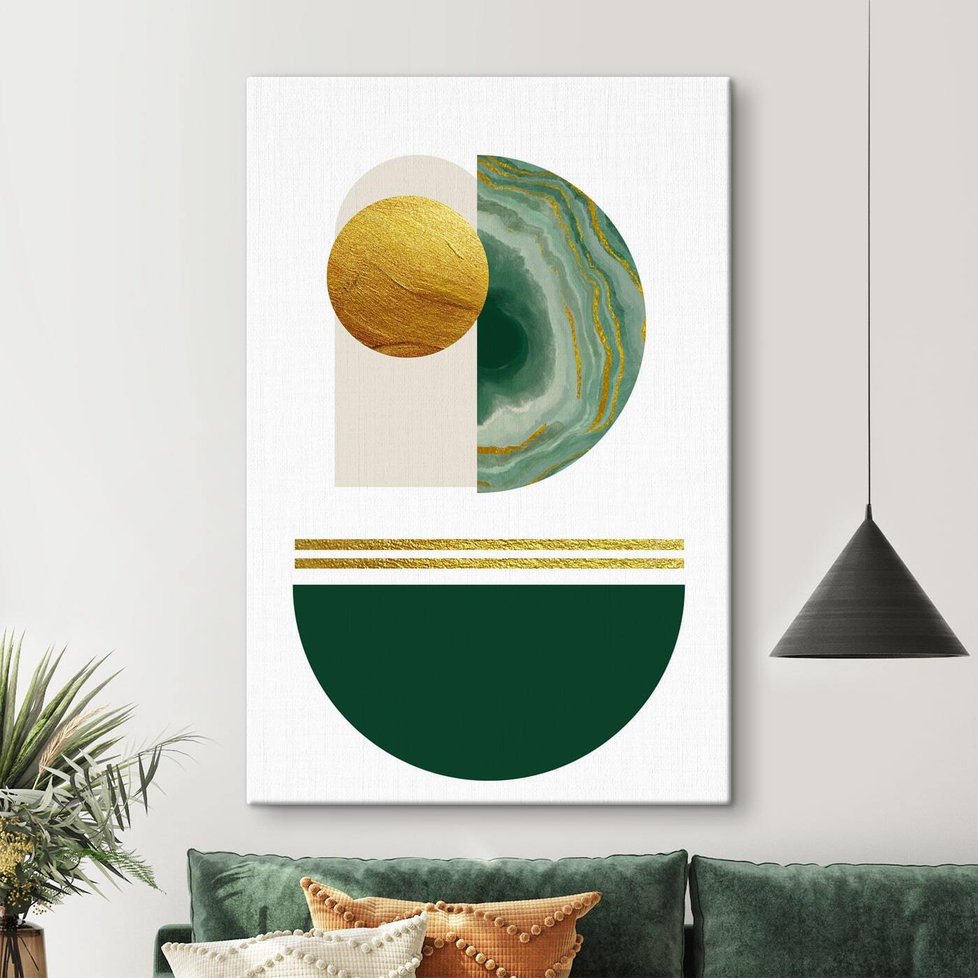 Abstract harmony in emerald and textures