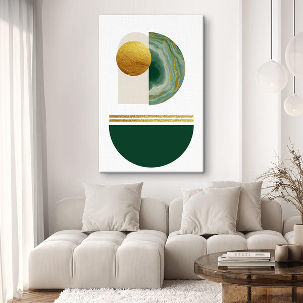 Abstract harmony in emerald and textures