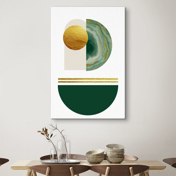 Abstract harmony in emerald and textures