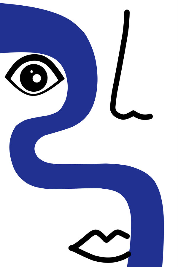 A blue and black face A blue and black face