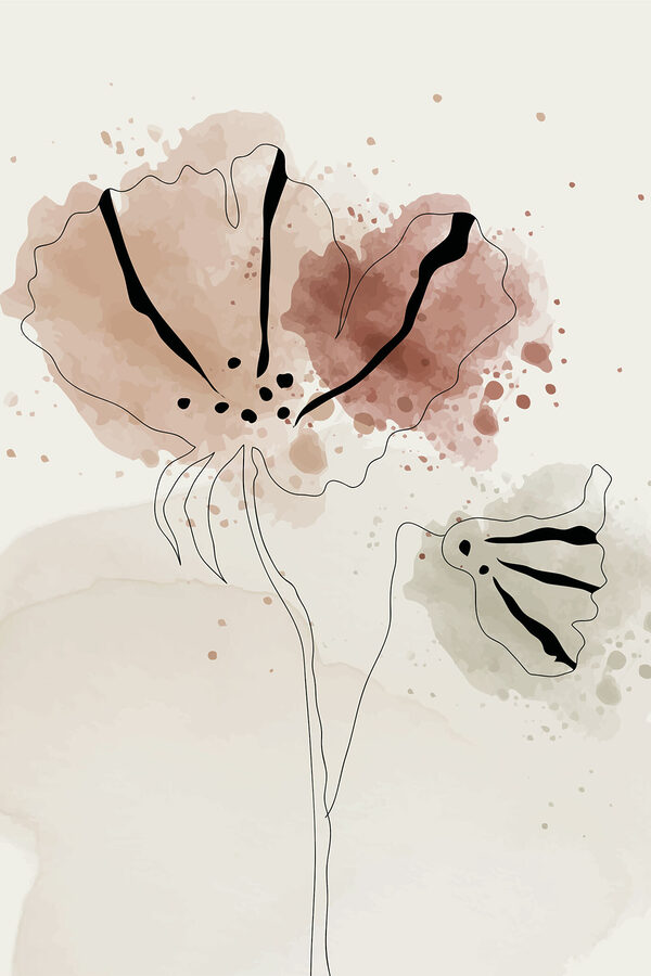 A drawing of flowers on a white background