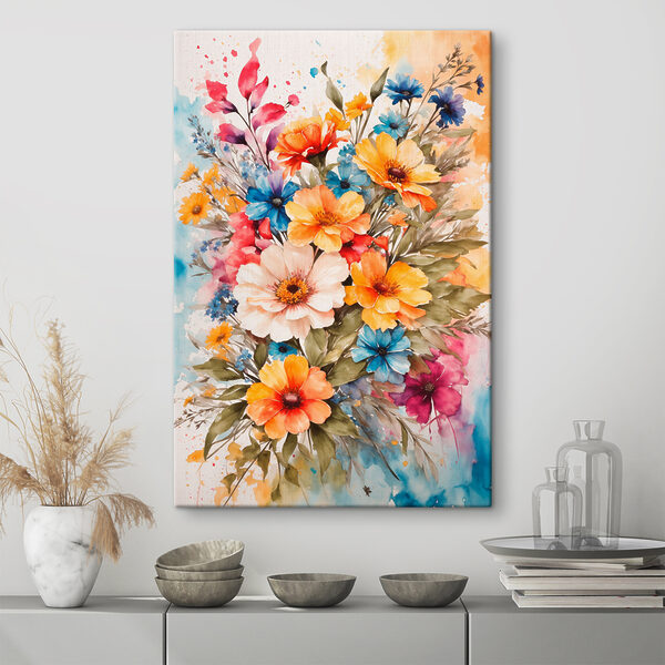 Cuadros Cuadros Un cuadro de flores sobre un fondo blanco (SKU: s36121)