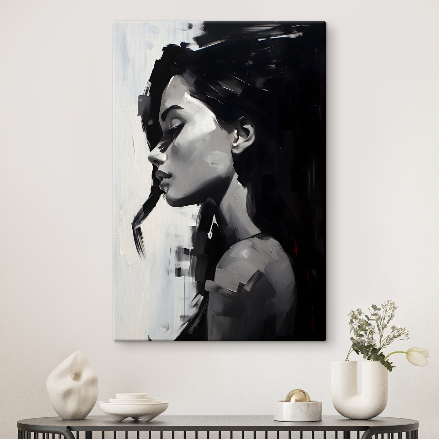 A painting of a woman