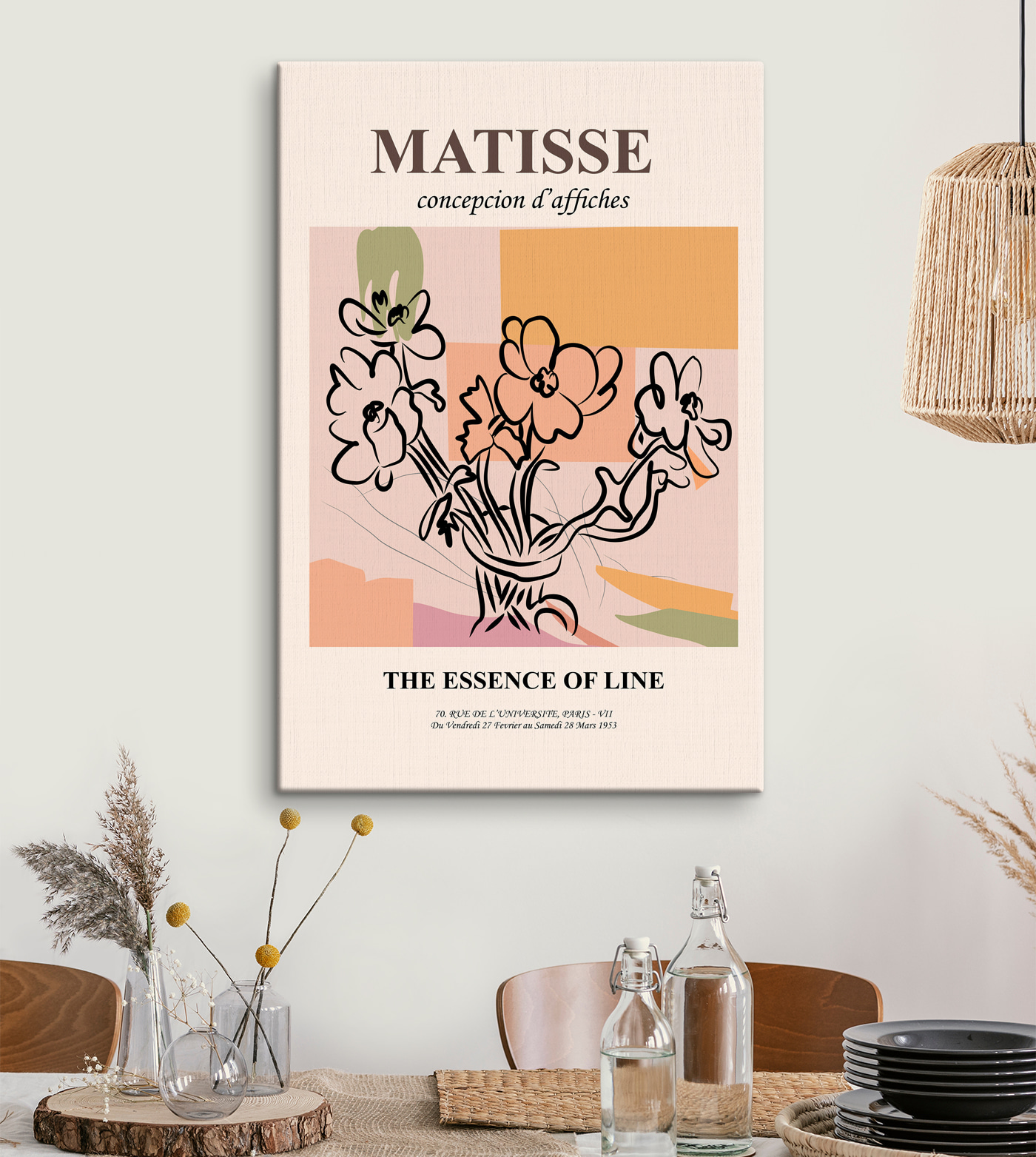 A drawing of flowers in a vase