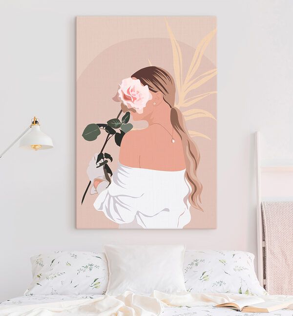 Cuadros Una mujer con una rosa en la mano (SKU: s36366) Cuadros Cuadros Una mujer con una rosa en la mano (SKU: s36366)