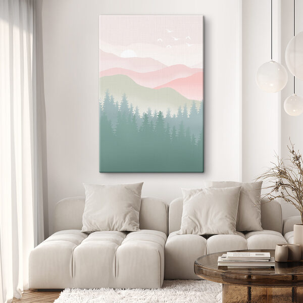 A landscape with trees and mountains A landscape with trees and mountains