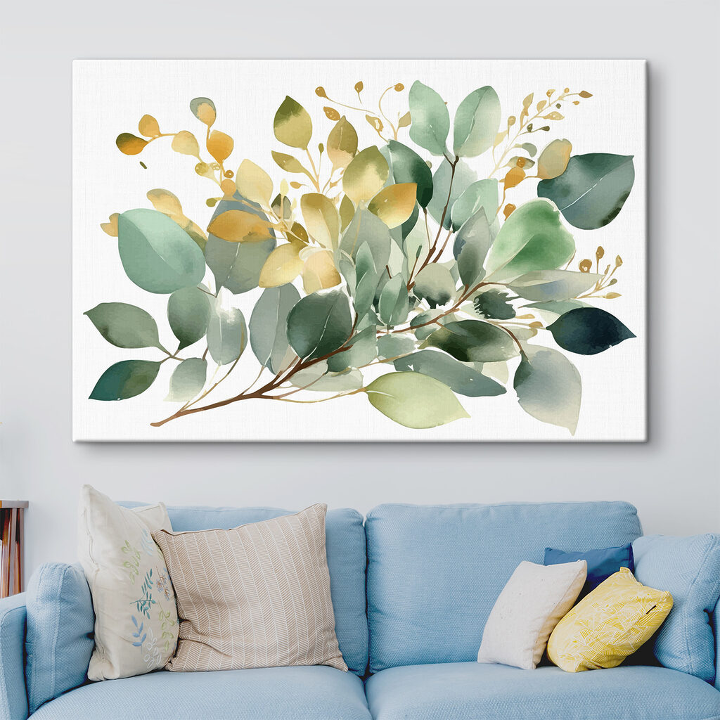 A watercolor painting of leaves A watercolor painting of leaves