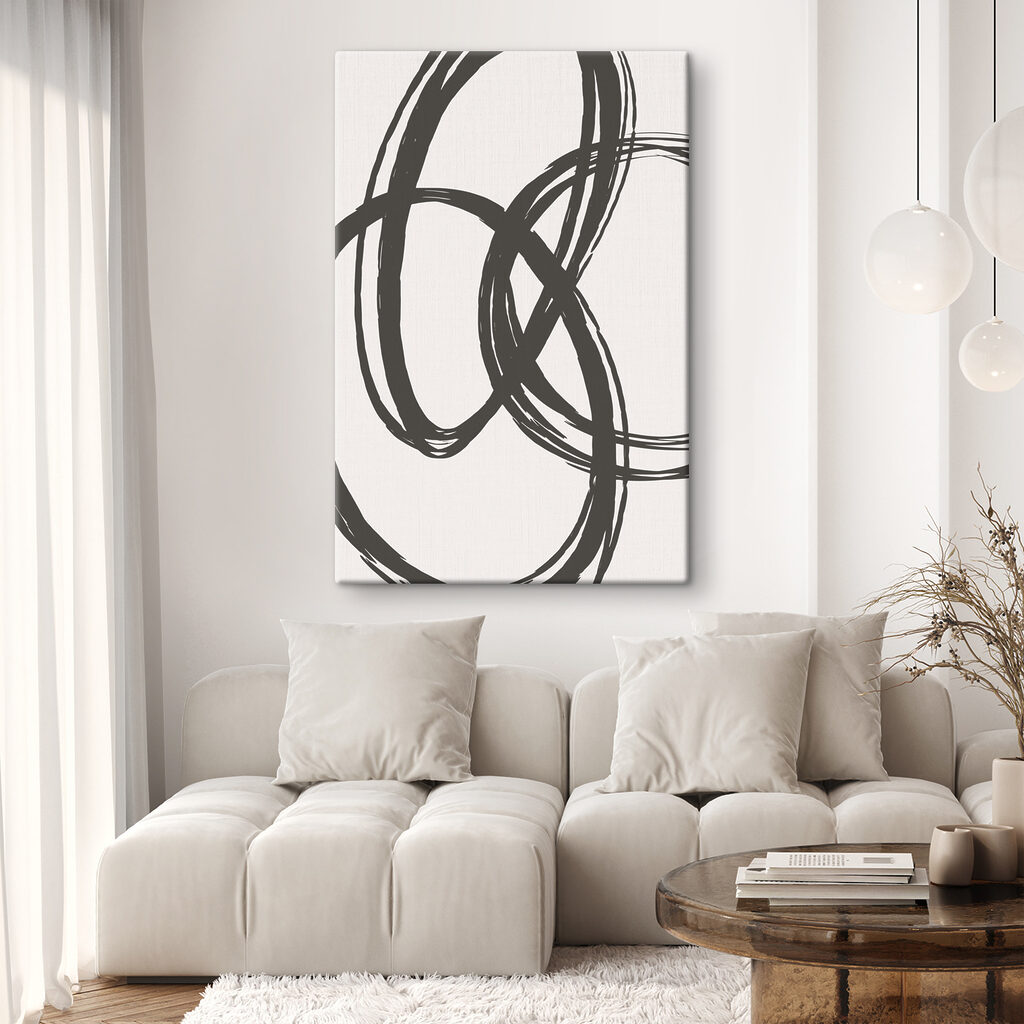 A black and white background with circles