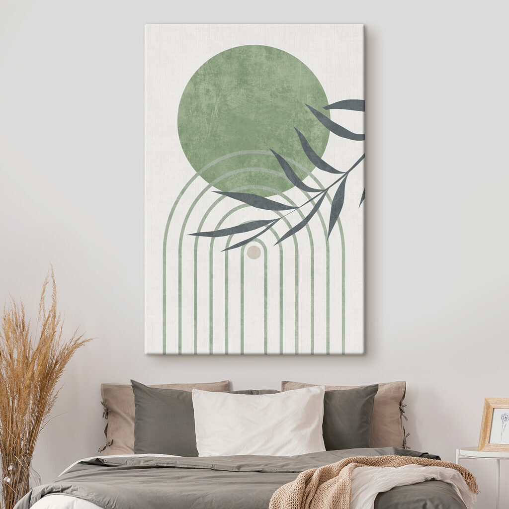 A green and grey art piece A green and grey art piece