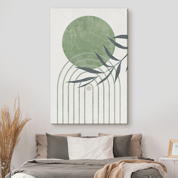 Cuadros Cuadros Una obra de arte en tonos verdes y grises (SKU: s36421)