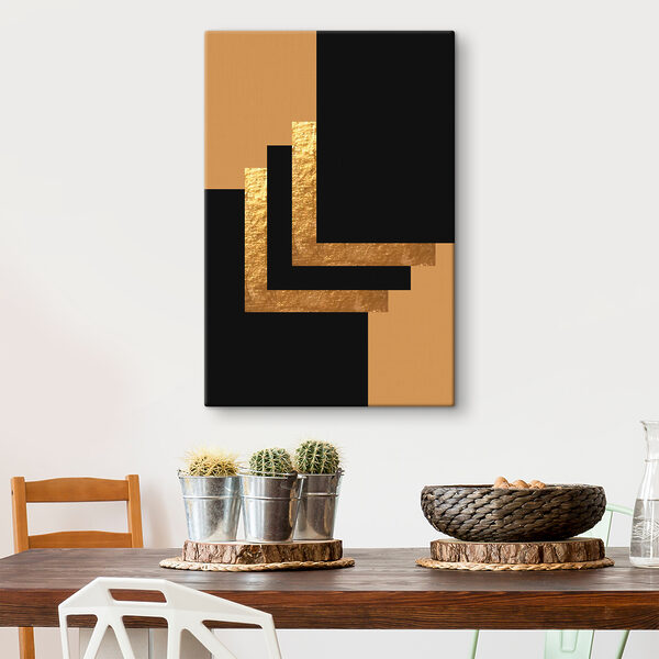 Cuadros Cuadros Abstracción geométrica metálica y brillante (SKU: s36472)
